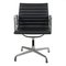 Ea-108 Stuhl aus schwarzem Leder & Chrom von Charles Eames für Vitra, 2008 1