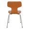 Cognac Classic Leather T-Chair by Arne Jacobsen for Fritz Hansen, 1990s, Image 4
