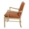 Colonial Chair with Frame in Oak and Cognac Aniline Cushions by Ole Wanscher for Carl Hansen & Søn 4