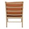 Sedia Colonial con struttura in quercia e cuscini anilina color cognac di Ole Wanscher per Carl Hansen & Søn, Immagine 3