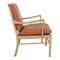 Colonial Chair with Frame in Oak and Cognac Aniline Cushions by Ole Wanscher for Carl Hansen & Søn, Image 2