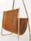 Mid-Century Magazine Rack in Brass and Woven Cane in the style of Carl Auböck, Austria, 1950s 18