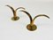 Brass Liljan Candlesticks attributed to Ivar Ålenius Björk for Ystad Metall, Sweden, 1950s, Set of 2 11