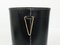 Mid-Century Black Leather & Brass Wastepaper Basket in the style of Carl Auböck, Austria, 1950s, Image 3