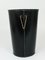 Mid-Century Black Leather & Brass Wastepaper Basket in the style of Carl Auböck, Austria, 1950s 6