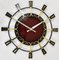 Large Mid-Century Brutalist Brass Sunburst Wall Clock from Junghans, Germany, 1950s 2