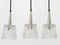 Lampes à Suspension en Verre attribuées à Carl Fagerlund pour Orrefors, Suède, 1960s, Set de 3 2
