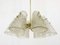 Kronleuchter aus Messing mit kegelförmigen Lampenschirmen aus strukturiertem Glas von JT Kalmar für Kalmar, Österreich, 1950er 9