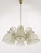 Brass Chandelier with Textured Glass Cone Lampshades attributed to J. T. Kalmar for Kalmar, Austria, 1950s, Image 4