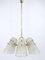 Brass Chandelier with Textured Glass Cone Lampshades attributed to J. T. Kalmar for Kalmar, Austria, 1950s, Image 7