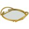 French Rope Mirror Serving Tray in Gilded Metal, 1970s 1