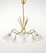 Modernist Brass Chandelier attributed to Emil Stejnar for Rupert Nikoll, Austria, 1950s 4