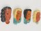 Masques Muraux attribués à Adolf Prischl pour Goldscheider Vienna, Autriche, 1950s, Set de 4 3