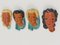 Wall Masks attributed to Adolf Prischl for Goldscheider Vienna, Austria, 1950s, Set of 4 2