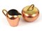 Austrian Copper and Brass Milk Creamer and Sugar Bowl with Lid, 1950s, Set of 2 5