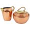 Austrian Copper and Brass Milk Creamer and Sugar Bowl with Lid, 1950s, Set of 2 1