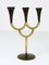 Austrian Brass Three-Arm Candleholder attributed to Richard Rohac, 1950s, Image 8