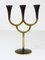 Austrian Brass Three-Arm Candleholder attributed to Richard Rohac, 1950s 4