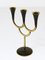 Austrian Brass Three-Arm Candleholder attributed to Richard Rohac, 1950s 2