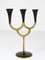 Austrian Brass Three-Arm Candleholder attributed to Richard Rohac, 1950s, Image 3