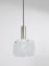 Frosted Ice Glass Panel Pendant Lamp attributed to J. T. Kalmar for Kalmar, Austria, 1960s 2