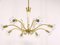 Lámpara de araña vienesa de latón y cristal atribuida a Emil Stejnar para Rupert Nikoll, años 50, Imagen 3