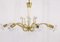 Lámpara de araña vienesa de latón y cristal atribuida a Emil Stejnar para Rupert Nikoll, años 50, Imagen 2