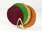 Posavasos de latón con posavasos de colores de Hagenauer, Austria, años 50. Juego de 7, Imagen 5
