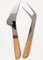 Coltello e forchetta Mid-Century in acciaio e legno attribuiti ad Amboss Austria, anni '60, set di 2, Immagine 5