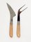 Mid-Century Steel & Wood Carving Knife and Fork attributed to Amboss Austria, 1960s, Set of 2 8