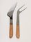 Mid-Century Steel & Wood Carving Knife and Fork attributed to Amboss Austria, 1960s, Set of 2 6
