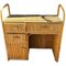 Bureau Vintage en Bois et Bambu, 1980s 4