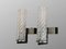 Vintage Glass Wall Sconces with Metal Base, 1960s, Set of 2 3
