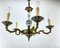 Mid-Century Brass and Porcelain Chandelier, 1980s 2