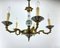 Mid-Century Brass and Porcelain Chandelier, 1980s, Image 2