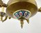 Mid-Century Brass and Porcelain Chandelier, 1980s 4