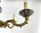 Mid-Century Brass and Porcelain Chandelier, 1980s, Image 3