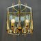 Lampada a sospensione vintage in ottone, vetro lucido, Italia, anni '60, Immagine 4