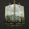 Lampada a sospensione vintage in ottone, vetro lucido, Italia, anni '60, Immagine 8