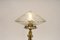 Art Deco Alpaka Tischlampe mit geschliffenem Glasschirm Wien, 1920er 12
