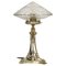 Art Deco Alpaca Table Lamp with Cut Glass Shade Vienna, 1920s 1