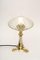 Art Deco Alpaka Tischlampe mit geschliffenem Glasschirm Wien, 1920er 13