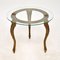 French Brass & Glass Coffee Side Table, 1930s, Image 1
