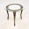 French Brass & Glass Coffee Side Table, 1930s 2