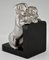 Art Deco Hundebuchstützen aus Bronze von Alexandre Kelety, Frankreich, 1930er, 2er Set 8