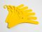 Appendiabiti in plastica gialla di Ingo Maurer per Design M, anni '70, set di 6, Immagine 12