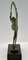 Janle, Danseuse Art Déco au Foulard Bacchanale Nu, 1930, Métal sur Socle en Marbre 8