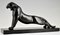 Emile Louis Bracquemond, Art Deco Stretching Panther, 1925, Bronze auf Marmorsockel 2