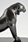 Emile Louis Bracquemond, Art Deco Stretching Panther, 1925, Bronze auf Marmorsockel 11