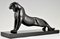 Emile Louis Bracquemond, Art Deco Stretching Panther, 1925, Bronze auf Marmorsockel 3